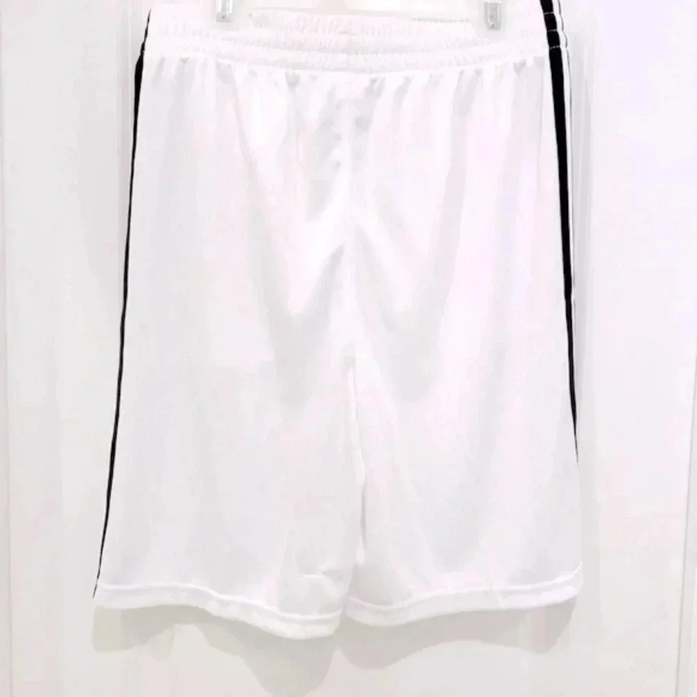Adidas Youth Large 14/16 White 3-Stripes Athletic Shorts NWOT